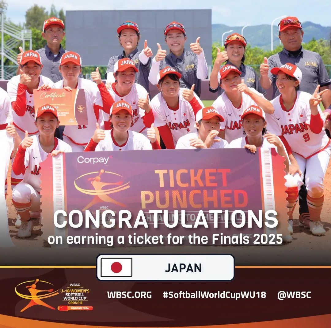 Grupo B da WBSC Women’s u-18 softball WorldCup terminou na China.